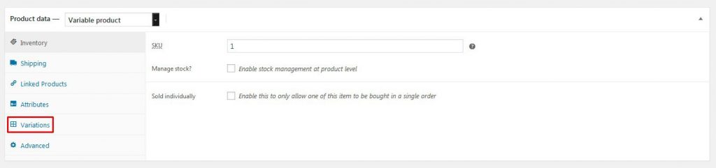 WooCommerce Variable Product