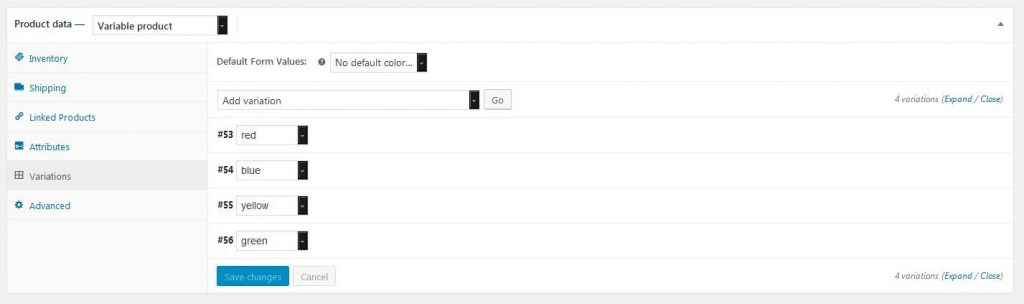 WooCommerce Product Variations