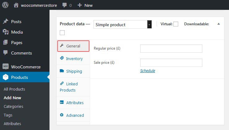 WooCommerce Product General Tab