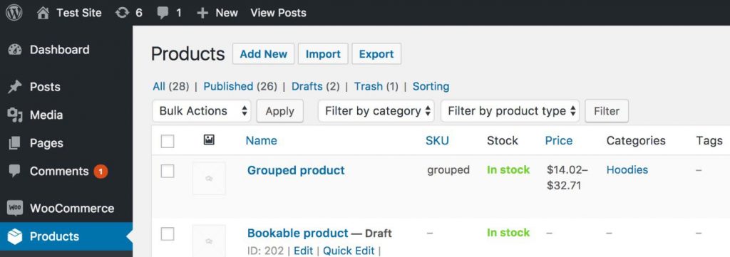 Importing WooCommerce Products