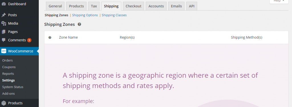 WooCommerce Shipping Zones