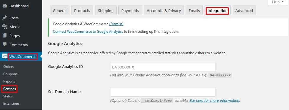 Add Google Analytics to WooCoommerce