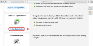 Optimizing your database is truly a one-click solution thanks to our Database Manager.