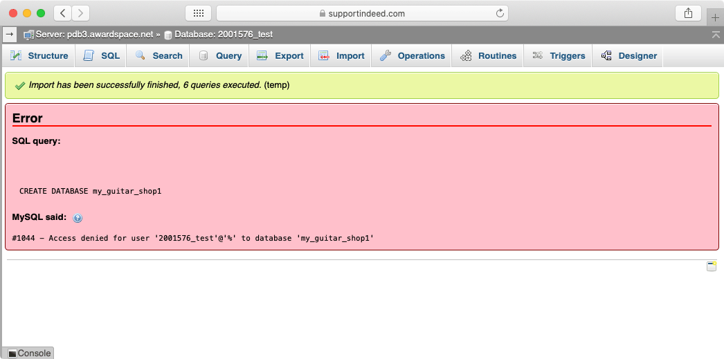 mamp phpmyadmin error