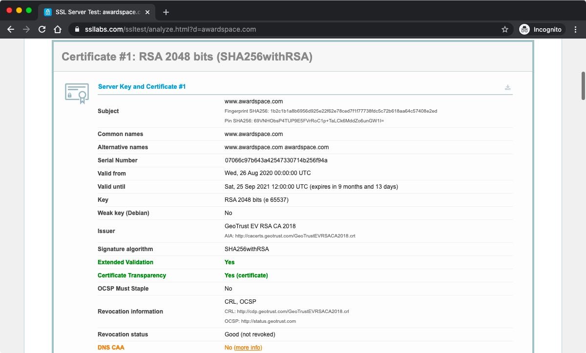 An SSL checker is able to provide you with in-depth information about the SSL certificate installed on a particular server.