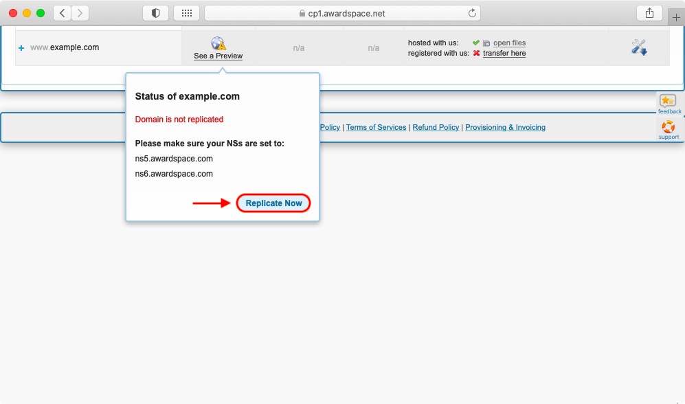 Domain replication is carried out in the Domain Manager.