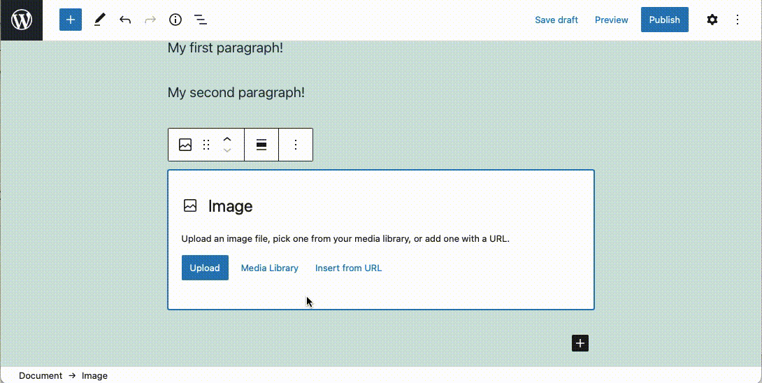 Image blocks fully support your WordPress Media Library.