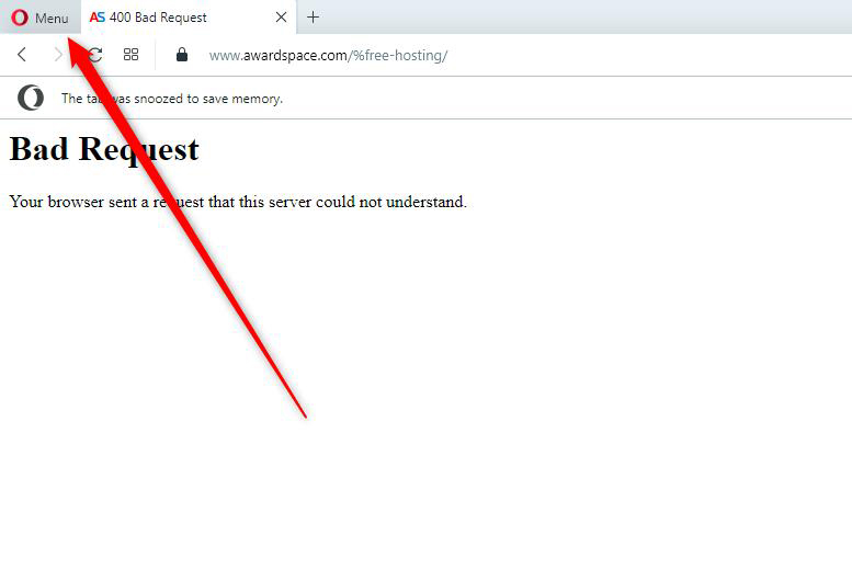 400 Error Bad Request Opera Browser Settings