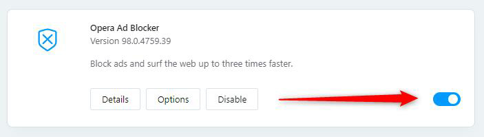 400 Error Bad Request Opera Browser Extension Switch On Button