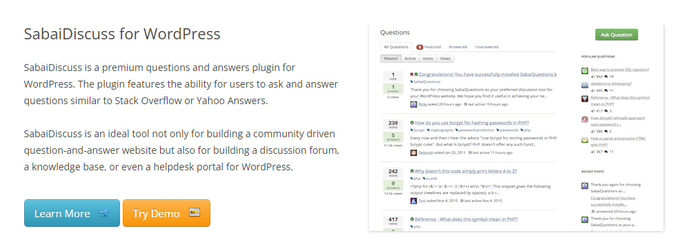 WordPress Forum Plugins SabaiDiscuss