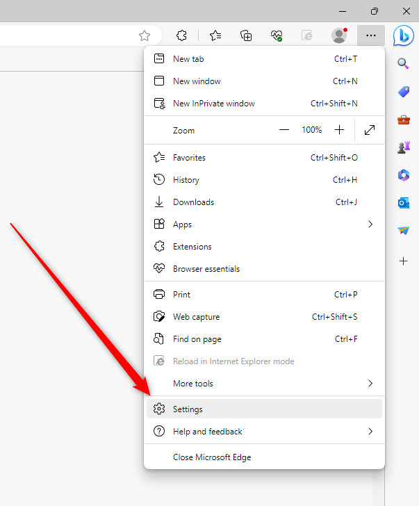 501 Error Not Implemented Microsoft Edge Browser Settings Menu