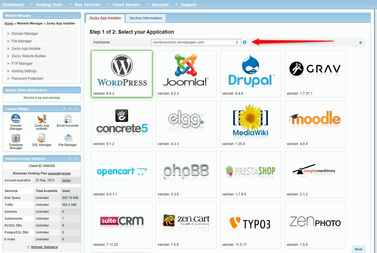 AwardSpace Hosting Panel Install WordPress