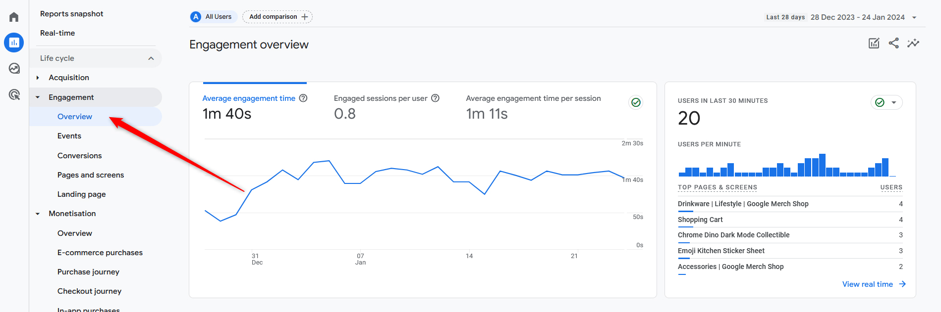 How to Navigate Google Analytics 4 Engagement Tab