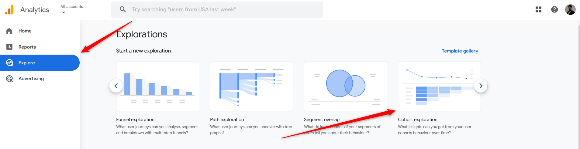 Google Analytics 4 Metrics Returning Users Cohort Report