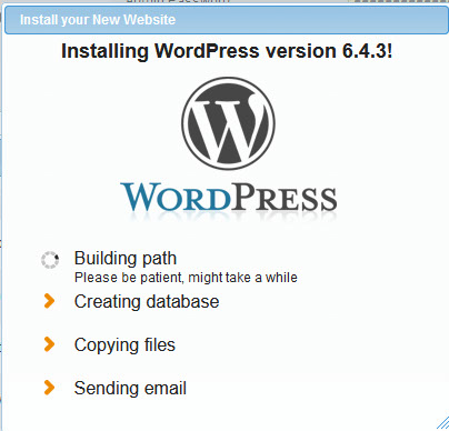 WordPress installation process