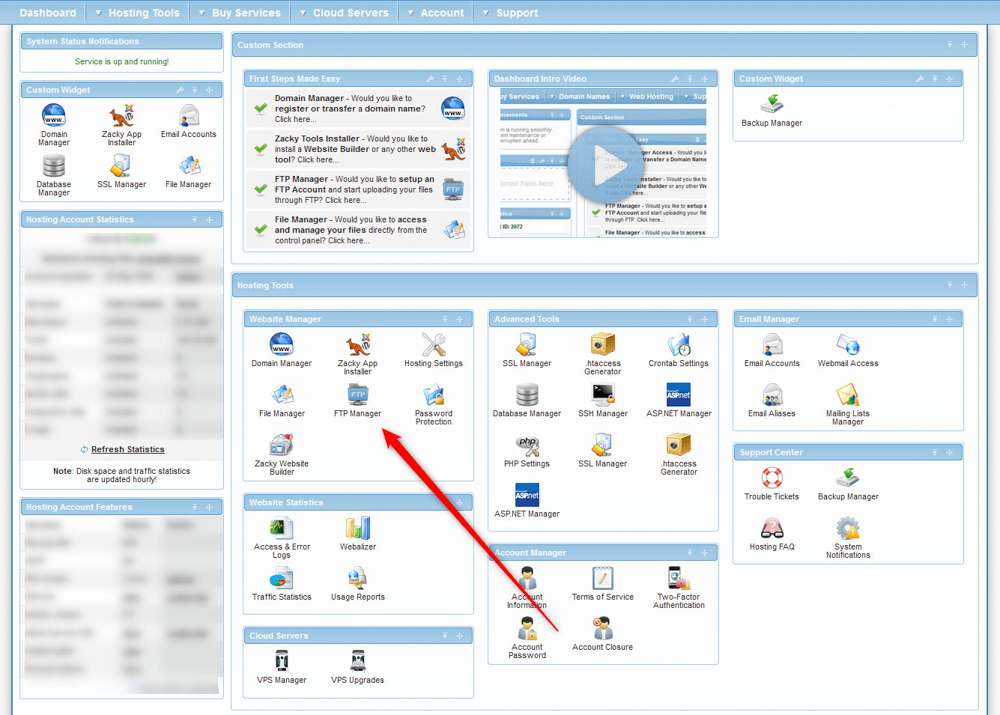 Shared Hosting Quick Start Guide FTP Manager in AwardSpace hosting control panel