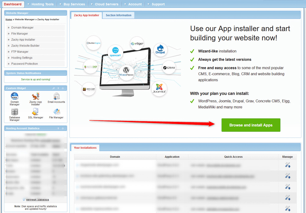 Shared Hosting Quick Start Guide Install CMS platforms