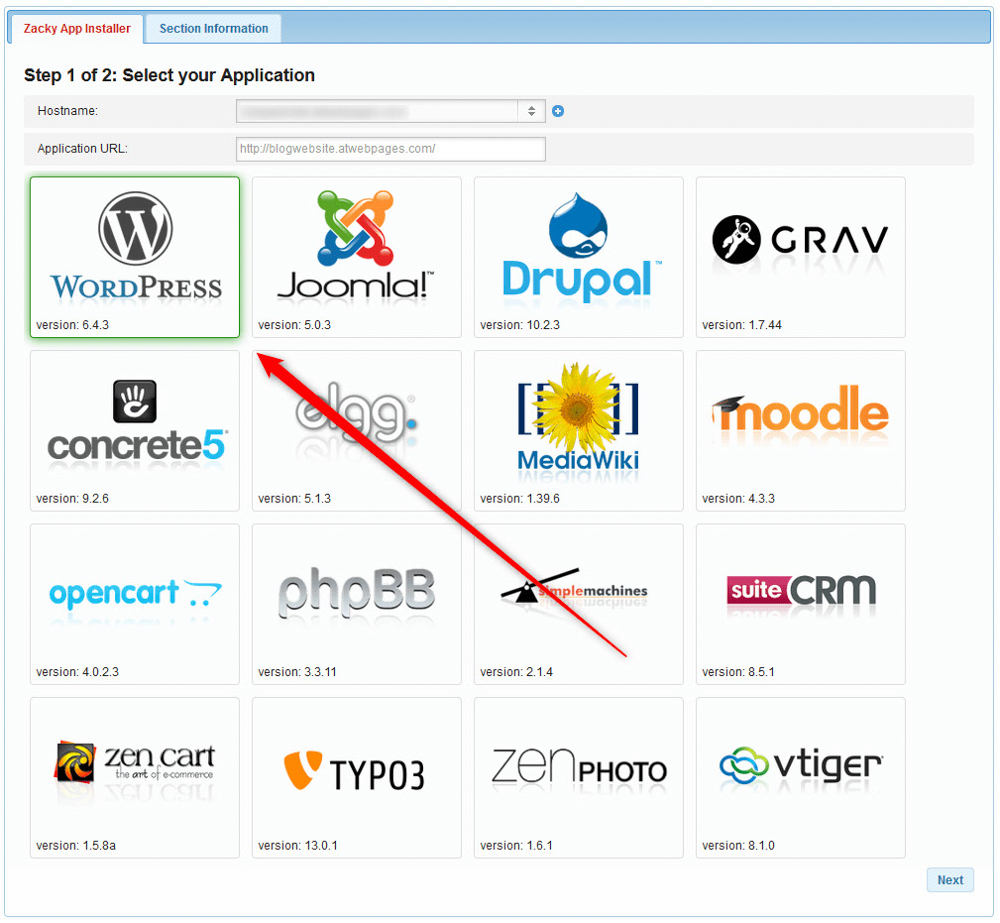 Shared Hosting Quick Start Guide choose a CMS to install