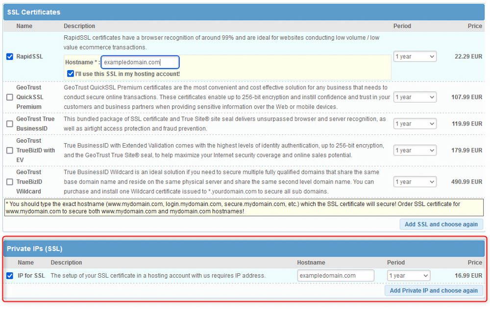 How to get SSL certificate, add IP for SSL 