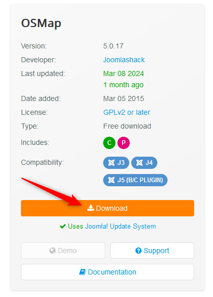 Create Joomla Sitemap download extension