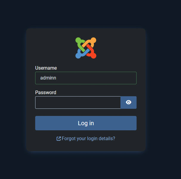 How to log in to joomla via the login page