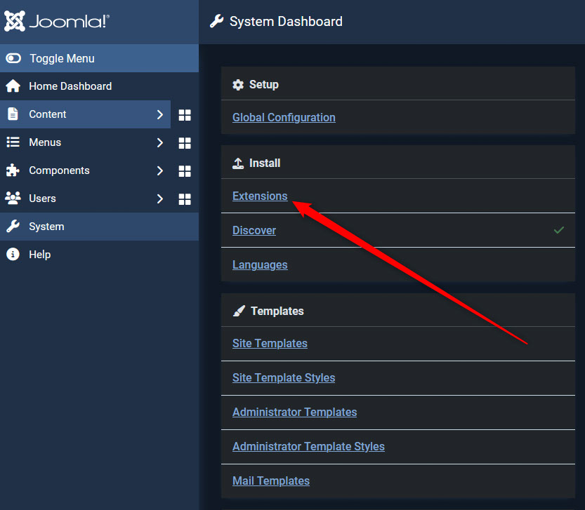 How to Install Joomla Templates via the Settings and Extensions 