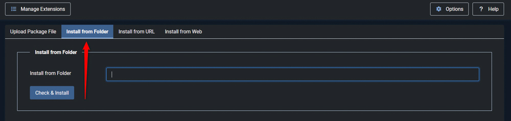 Install Joomla extensions upload package file