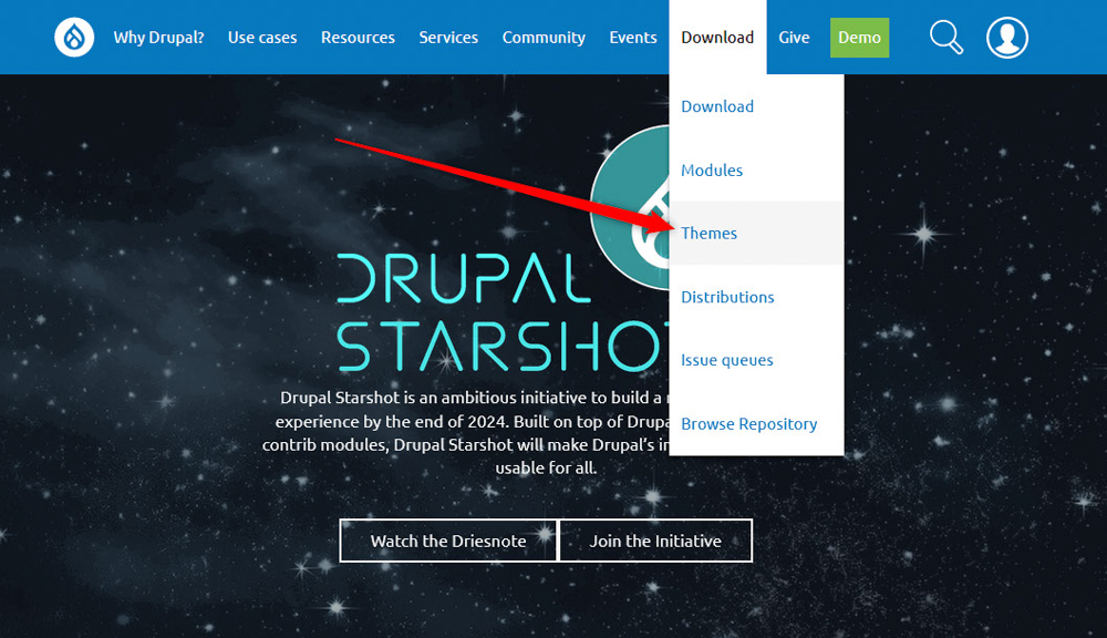 Download themes from Drupal Website