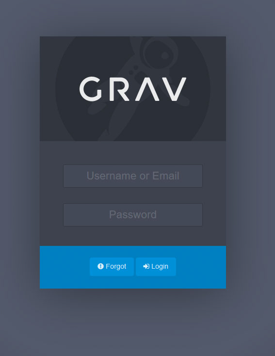 Open the Grav login page