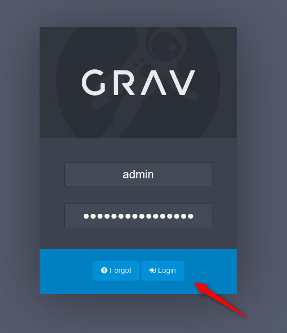 Grav credentials login button