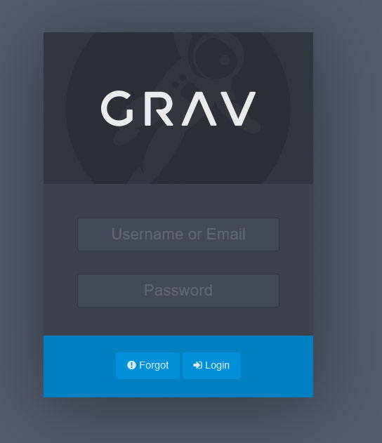 Grav CMS Login Page