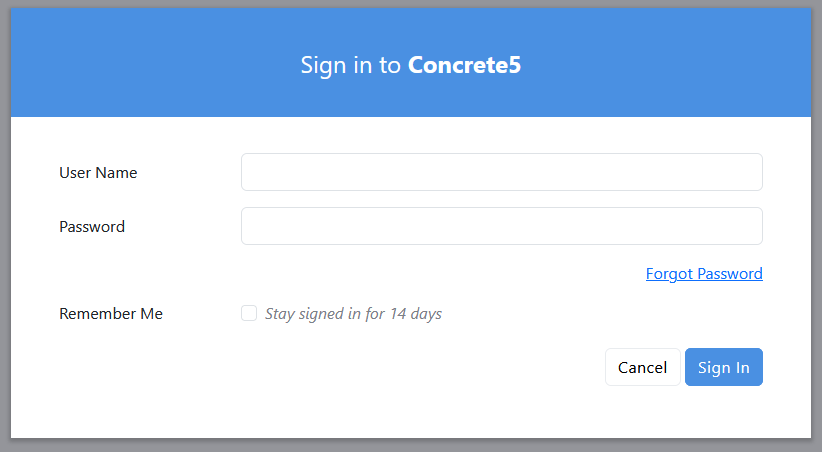 Concrete5 Sign In Page