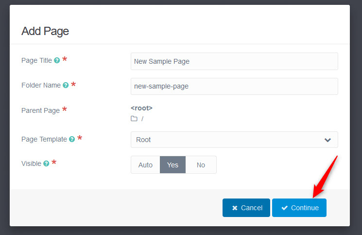 Grav page settings 