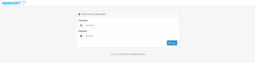 OpenCart Login Page