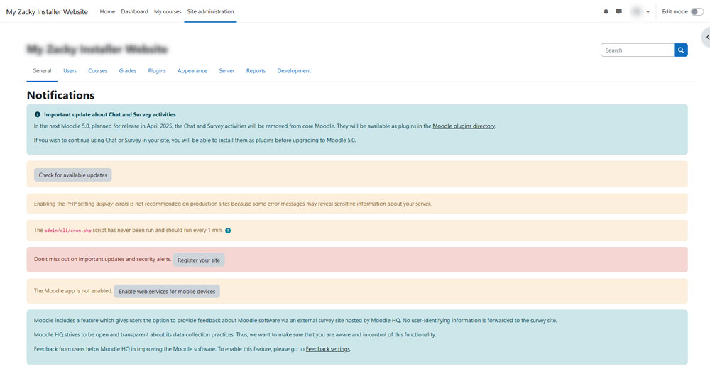 Moodle Admin Panel Login