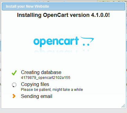 OpenCart installation process