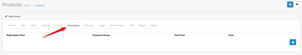 How to add a new product to OpenCart Subscription Tab 