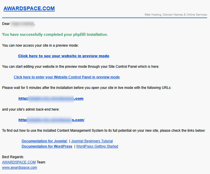 Follow the link in the confirmation email you receive after installing phpBB